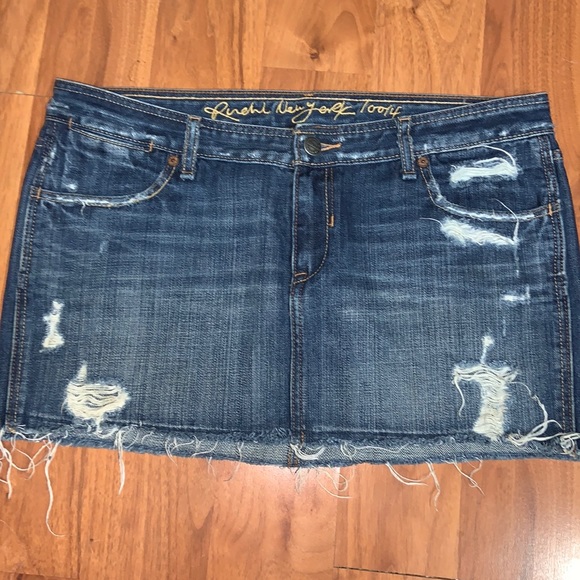 Ruehl No. 925 Distressed Denim Skirt - Picture 1 of 10